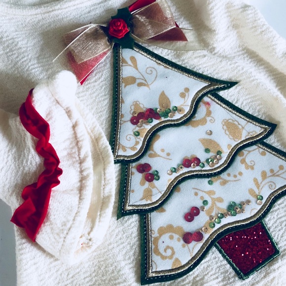 Baby Girl Christmas Appliqué 2 Piece Set 3Mos NWT - Picture 2 of 8
